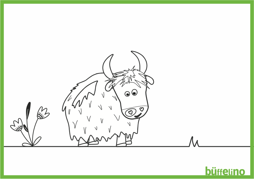 Bulli, unser kleiner Büffel | Ausmalbogen von büffelino Ingolstadt & Nbg.